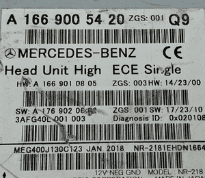 Mercedes-Benz GLE W166 Radio Multimedia NR-218 High ECE A1669005420 3