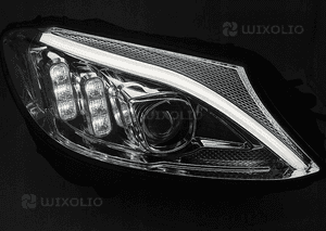 Lampy reflektory do mercedes c W205 14-18R do jazdy dziennej dyn. kier. 6