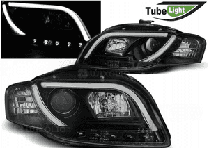 LAMPY REFLEKTORY Do AUDI A4 B7 Od 2004 do 2008 Roku  LED TUBE BLACK 1