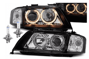 Reflektory AUDI A6 C5 1997-2001 DEPO, Ringi  - Doskonała jakość i bonus H7 1