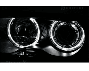 Lampy reflektory do bmw E46 coupe cabrio od 1999 do 2003 białe ringi led 4