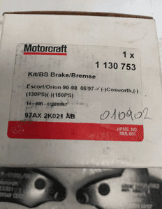 Ford escort v klocki hamulcowe przód przednie nowy oryginał 2