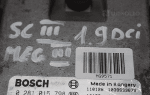Sterownik silnika moduł ECU komputer Bosch 1.9 DCI RENAULT SCENIC III MEGANE III 0281015798 3