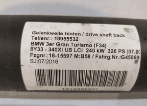 BMW 3 GT F34 Wał Napędowy 8651304 - 14923 5