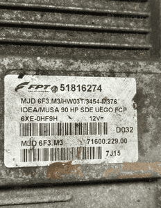 KOMPUTER SILNIKA FIAT IDEA 51816274 ORG FV 2