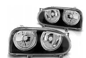 Lampy Reflektory GOLF III 3 RINGI DEPO CZARNE Soczewki NOWE 3