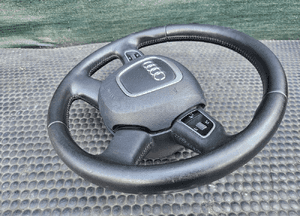 Kierownica Czarna Skóra Multifunkcja Air Bag Poduszka Wtyczka AUDI A4 B8 A5 A6 3