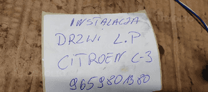 Wiązka instalacja drzwi lewy przód Citroen C3 I 9659801380 8