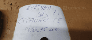 Kurtyna Airbag poduszka lewa Citroen C5 III 9682751880 7