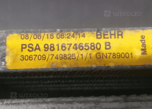 CHŁODNICA WODY KLIMATYZACJI KLIMA PEUGEOT 308 14- 9678711180 9816746580B 4