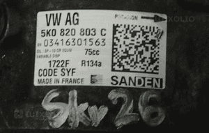 SPRĘŻARKA KLIMATYZACJI VW SEAT SKODA AUDI  5K0820803C 4