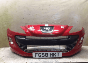 Zderzak przód przedni peugeot 308 lkrd bordo bordowy halogeny 4