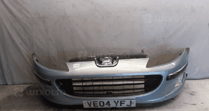 } ZDERZAK PRZÓD PRZEDNI PEUGEOT 407 EYLC BŁĘKITNY HALOGENY 1