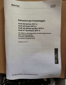 Zestaw Holowniczy Audi A6 4G0055204A 4H0907383C 3