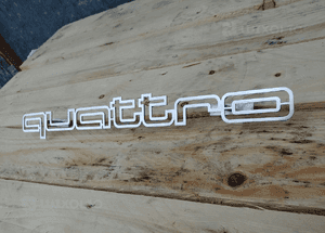 Logo Napis Emblemat QUATTRO 100% Stal Nierdzewna AUDI Gril Atrapa 4