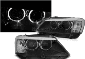 Lampy bmw X3 F25 10-14R białe ringi led depo black 1