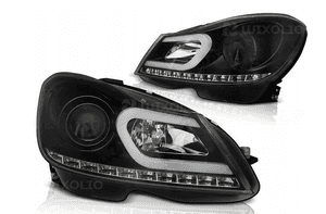Lampy Reflektory MERCEDES W204 11-14 BLACK LED 1
