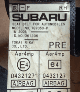 Subaru Legacy IV Outbeck pas bezpieczenstwa przod prawy lewy 061306 062156 5