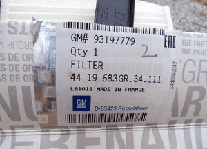 FILTR PYŁKOWY KABINOWY OPEL MOVANO MASTER III 93197779 NOWY ORYGINAŁ 3