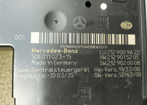 MERCEDES E 212 / E 207 / C 204 Moduł SAM BSI tylny tył Różne Numery 4