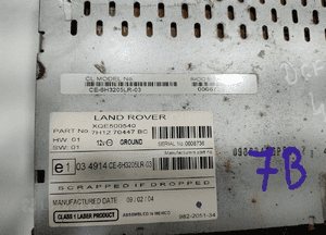 Fabryczne radio cd land rover defender 7H1270447BC XQE500540 2007-2014 6