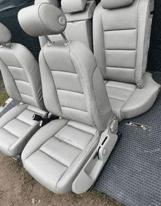 Fotele Kanapa Jasna Skora Platin Hell Grzane Elektryka Audi A4 B6 B7 9