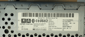 Citroen C3 C4 C5 Peugeot 208 308 5008 Radio CD RNEG1 96661984XT 7