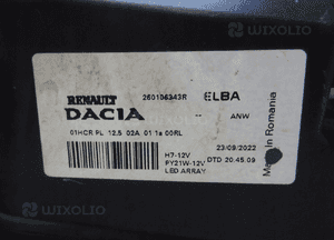 Lampa Prawy Przód 260106343R Dacia Sandero III oryginał 9
