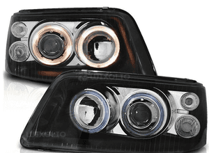 Lampy Reflektory VW T5 03-09 BLACK H7/H1 DEPO 2