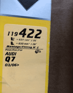 Wycieraczki piora przod swf audi Q7 06-15 nowe 2