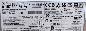 Mercedes-Benz W167 Nawigacja Multimedia NTG6 High JPN A1679002629 2