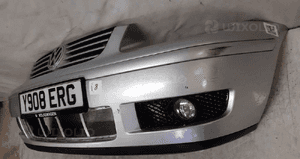Zderzak przód przedni vw volkswagen polo 6N2 lift fl LA7W srebrny halogeny 3
