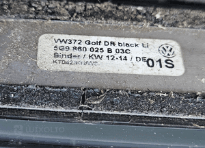 Reling Dachowy 5G9860025B 03C LEWY Czarny Listwa Dachowa VW Golf VII 7 9