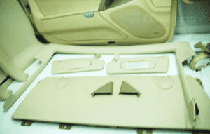 Tapicerka lewa prawa podsufitka schowek kolor beige 205A mercedes sl R230 16