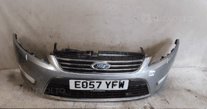 Zderzak przód przedni ford mondeo MK.4 4 iv pdc czujniki spryskiwacze lamp xenon halogeny szary 1