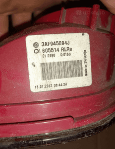 Lampa klapy lewa vw passat B7 kombi 3AF945093K 4