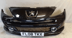 Zderzak przód przedni do peugeot 207 urban move + halogeny kod kolor exl czarny 1