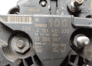 alternator zafira b astra h 1.6 55556067 0124425020 100a 3