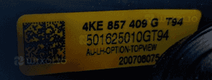 Audi E-Tron LUSTERKO - KAMERA LEWE 4KE857409G 6