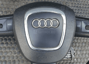 Kierownica Trzy 3 Ramienna Czarna Pikowana Skóra Air Bag Poduszka Wtyczka AUDI A4 B6 B7 4