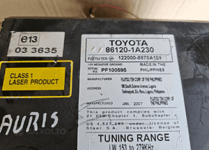 Toyota Auris 07 radio CD 86120-1A230 2