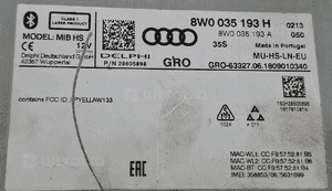 Audi A4 8W multimedia czytnik nawigacja mib hs 8W0035193H 5