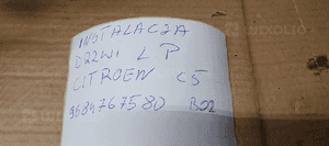 Wiązka instalacja drzwi lewy przód Citroen C5 III UK 9684767580 8