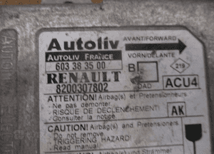 MODUŁ SENSOR AIR BAG MEGANE SCENIC II 8200307802 2