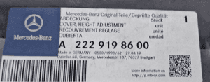 Mercedes-Benz W222 Osłona / Nakladka A2229198600 2