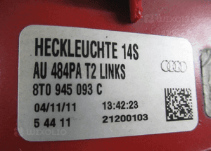 Lampa tylna tył lewa w klapę audi A5 lift led 2011-2016 5