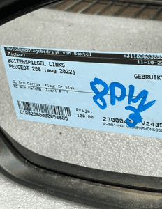 Lusterko lewe peugeot 208 ii 2 8PIN eu org fv 8