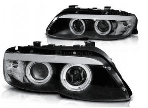 Lampy reflektory do bmw X5 E53 od 2003 do 2006 black ringi xenon 2