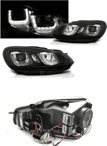 Lampy Reflektory GOLF VI 6 08-12 U-TYPE DRL BLACK 2