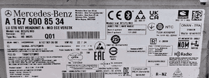 Mercedes-Benz Radio Nawigacja Multimedia NTG7 MID ECE VERSTK A1679008534 2